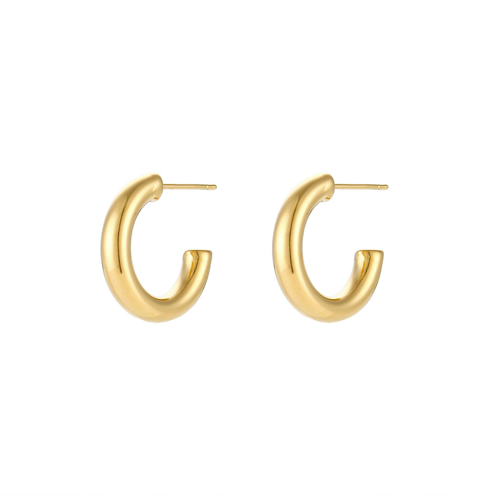 Wholesale Titanium Steel Stainless Steel Plated 18K Solid Glossy Earrings